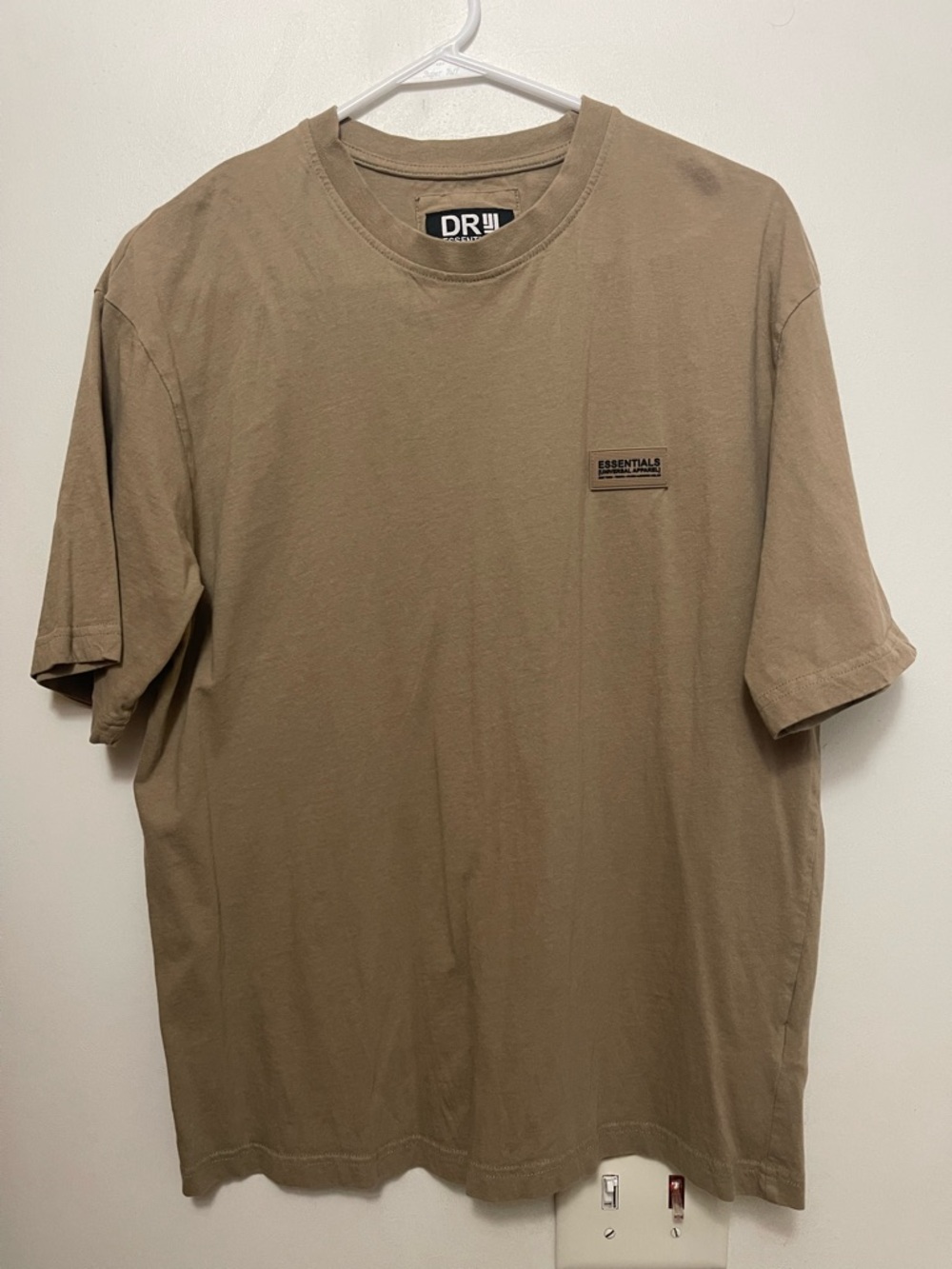 ESSENTIALS Men's Tan Crewneck Short Sleeve T-Shirt
